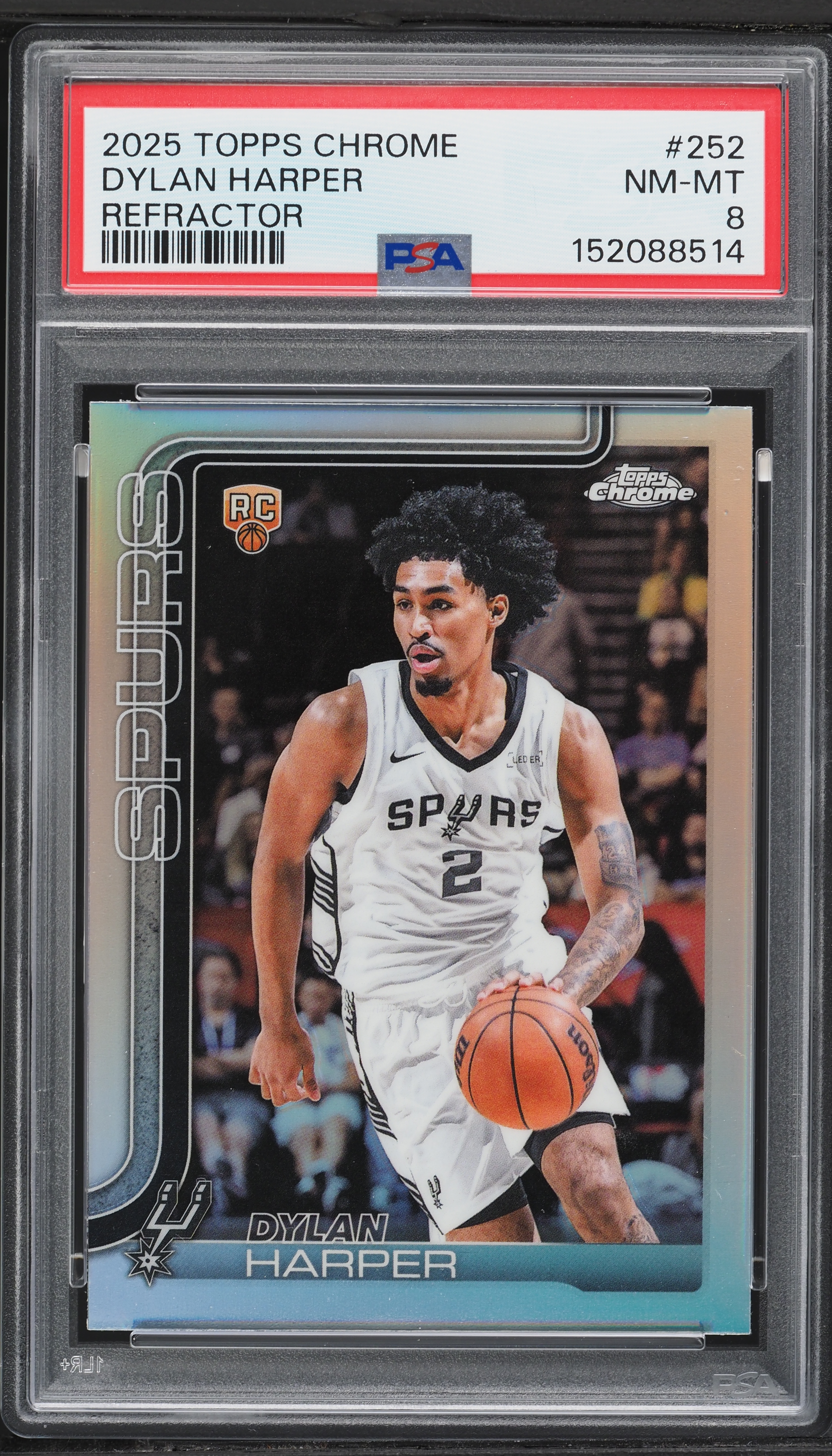2025 Topps Chrome Refractor Dylan Harper ROOKIE #252 PSA 8 NM-MT