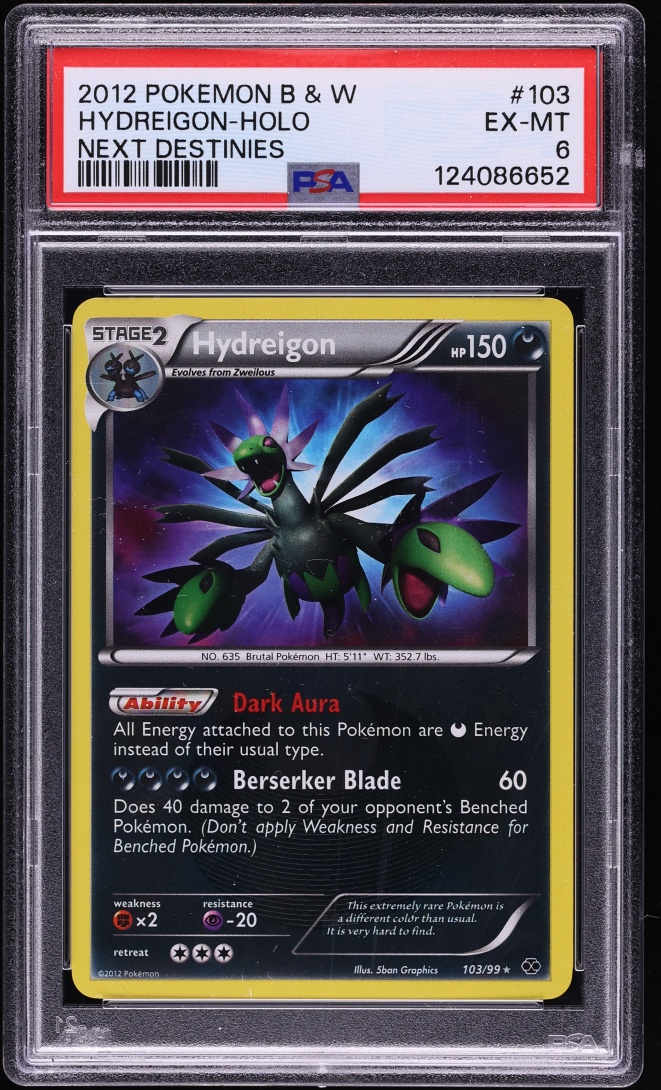 2012 Pokemon Black & White Next Destinies Holo Hydreigon #103 PSA 6 EXMT