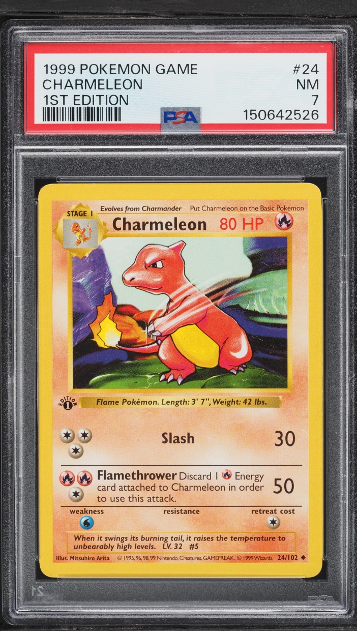 1999 Pokemon Base Set Shadowless 1st Edition Charmeleon #24 PSA 7 NRMT