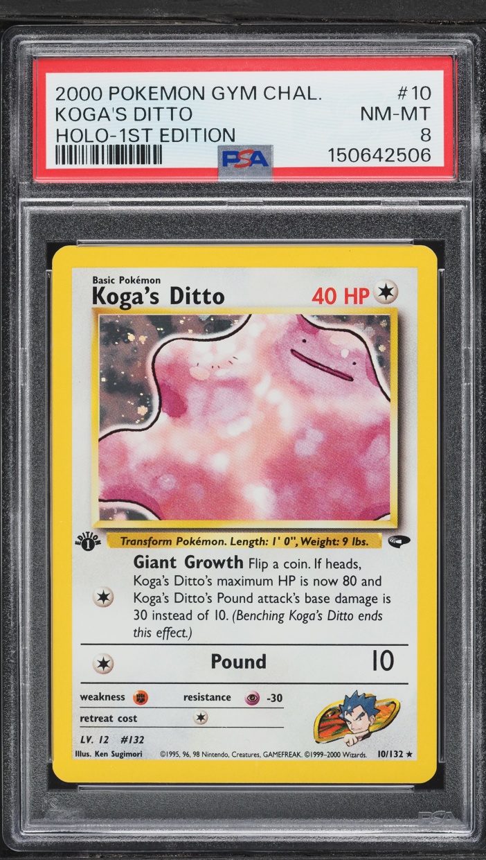2000 Pokemon Gym Challenge 1st Edition Holo Koga's Ditto #10 PSA 8 NM-MT