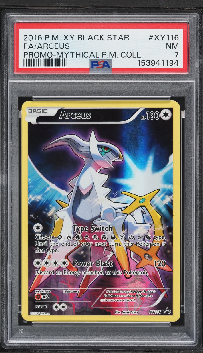 2016 Pokemon XY Promo Mythical Collection Full Art Arceus #116 PSA 7 NRMT