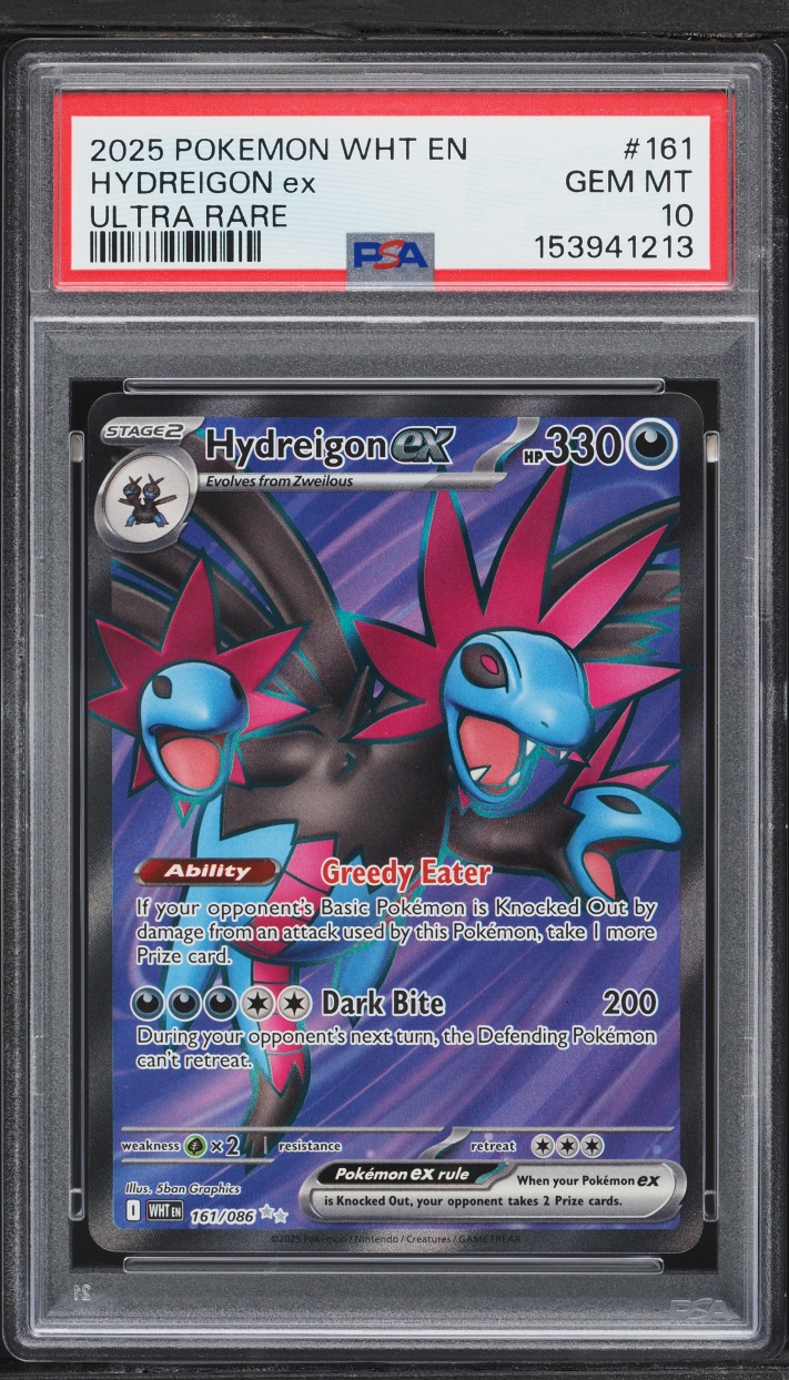 2025 Pokemon Scarlet & Violet White Flare Full Art Hydreigon Ex #161 PSA 10 GEM MINT