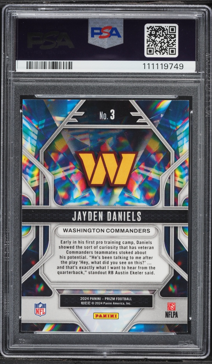 2024 Panini Prizm Prizmatic Jayden Daniels ROOKIE #3 PSA 10 GEM MINT