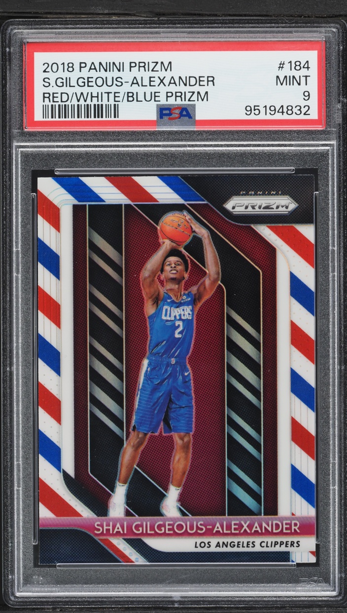 2018 Panini Prizm Red White & Blue Shai Gilgeous-Alexander ROOKIE #184 PSA 9 MINT