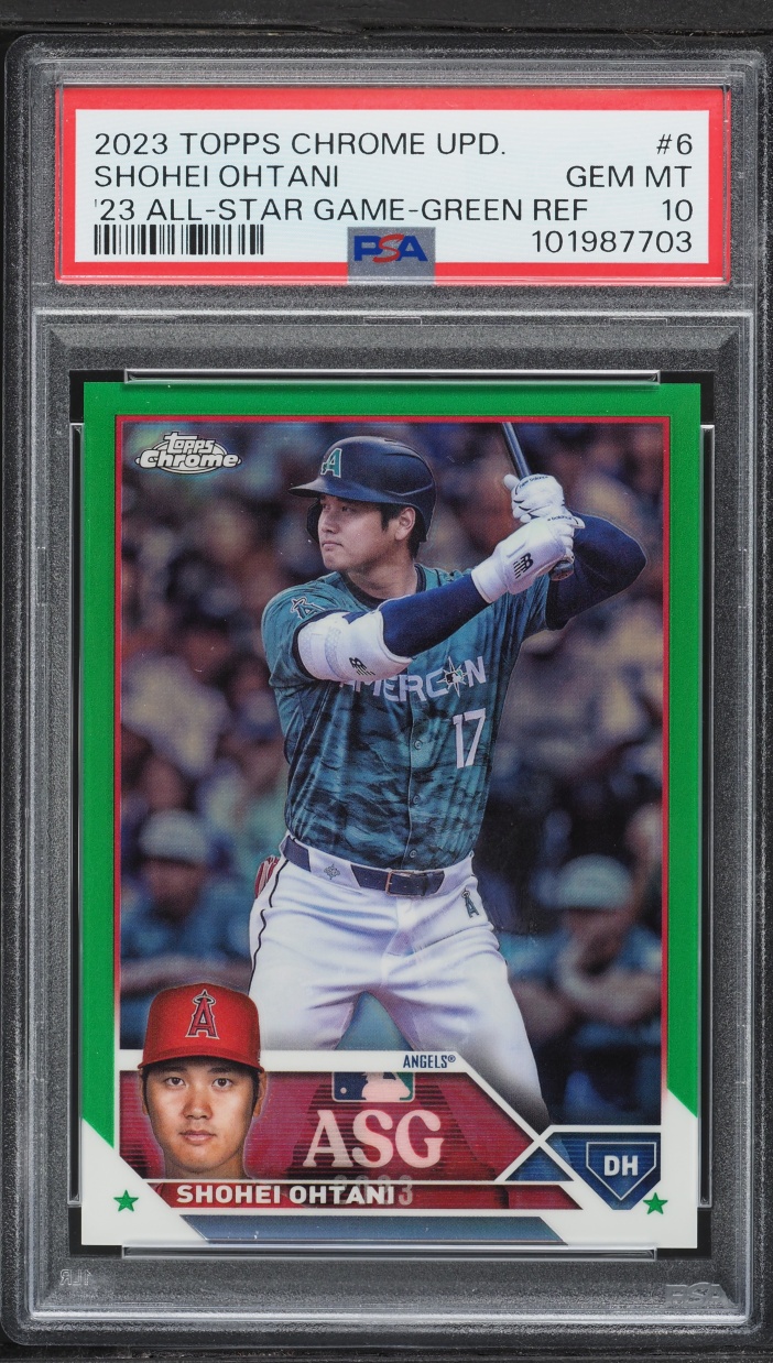 2023 Topps Chrome Update All Star Game Green Refractor Shohei Ohtani /99 #6 PSA 10 GEM MINT