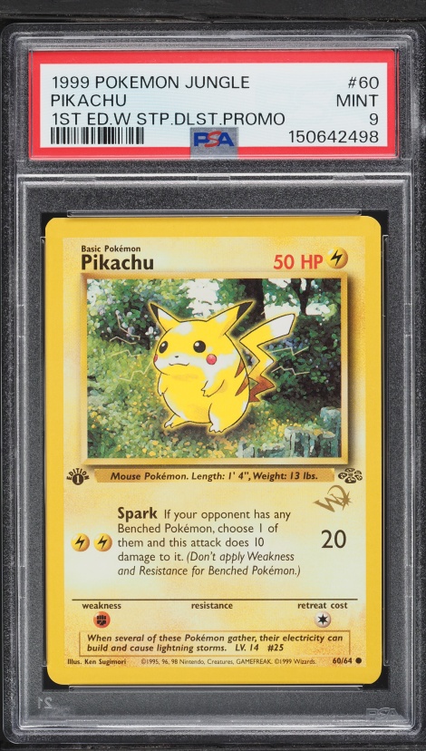 1999 Pokemon Base Set Yellow Cheeks Pikachu #58 PSA 7 NRMT on