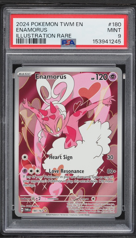 2024 Pokemon Scarlet & Violet Twilight Masquerade IR Enamorus #180 PSA 9 MINT