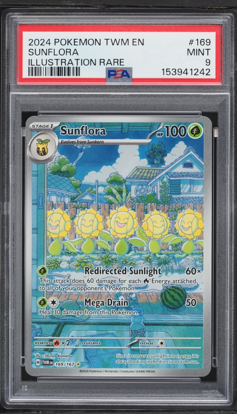 2024 Pokemon Scarlet & Violet Twilight Masquerade IR Sunflora #169 PSA 9 MINT