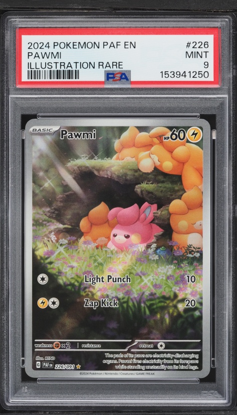 2024 Pokemon Scarlet & Violet Paldean Fates IR Pawmi #226 PSA 9 MINT