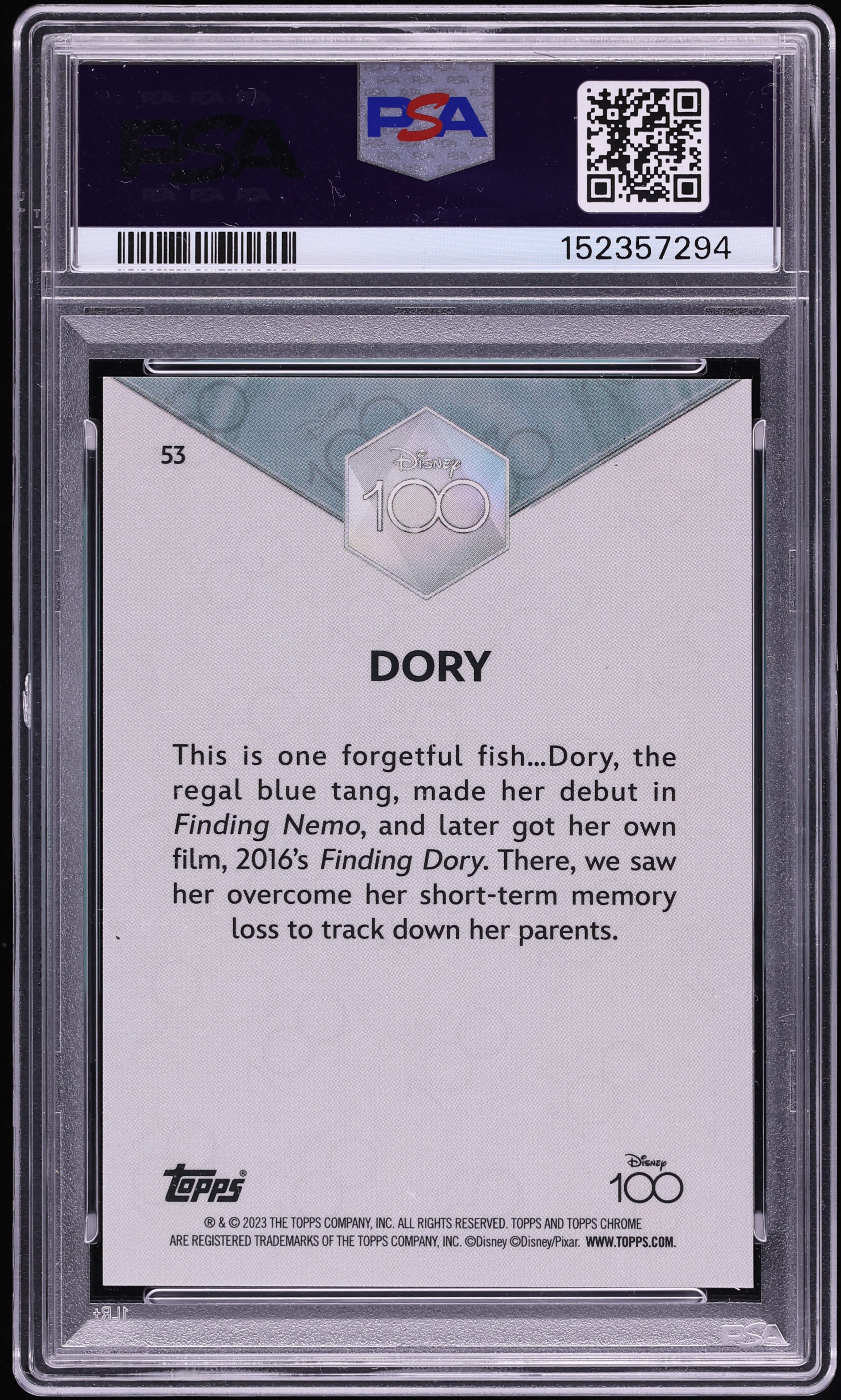 2023 Topps Chrome Disney100 Orange Wave Dory /25 #53 PSA 9 MINT on