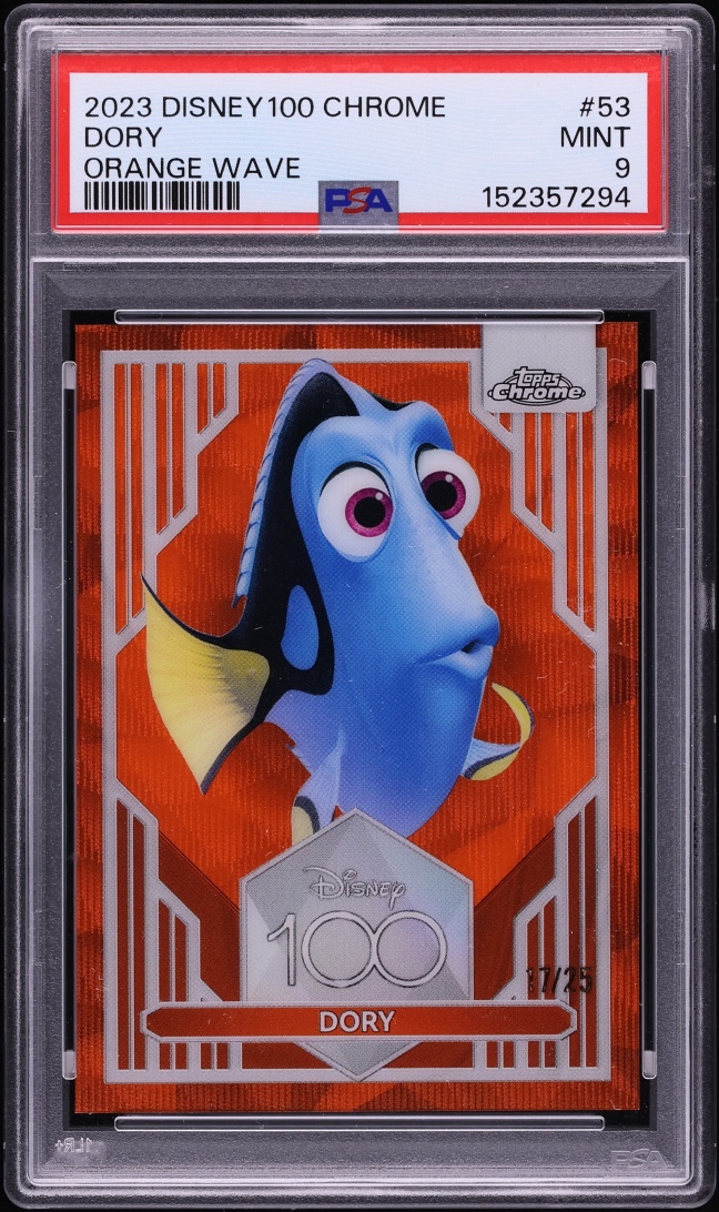 2023 Topps Chrome Disney100 Orange Wave Dory /25 #53 PSA 9 MINT on
