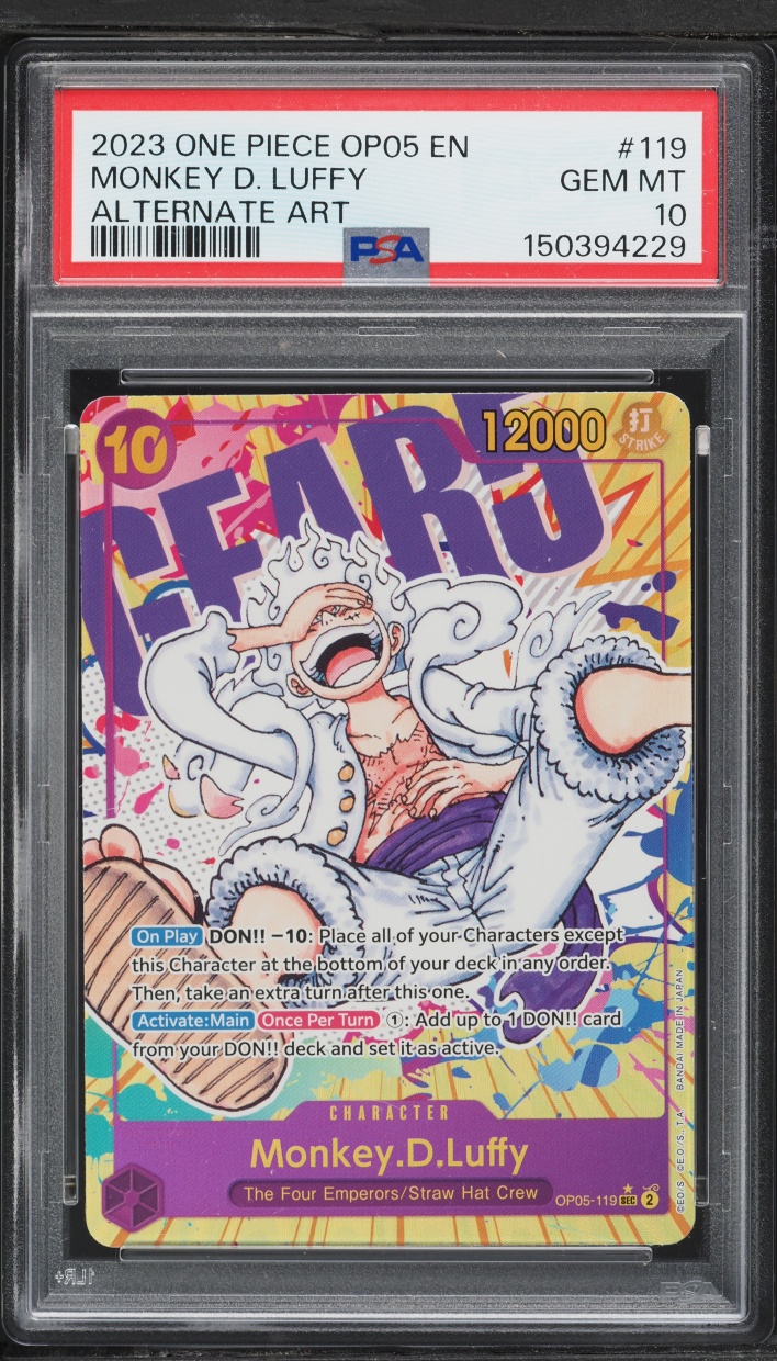 2023 One Piece Awakening Of The New Era SEC Alt Art Monkey D. Luffy #OP05-119 PSA 10 GEM MINT