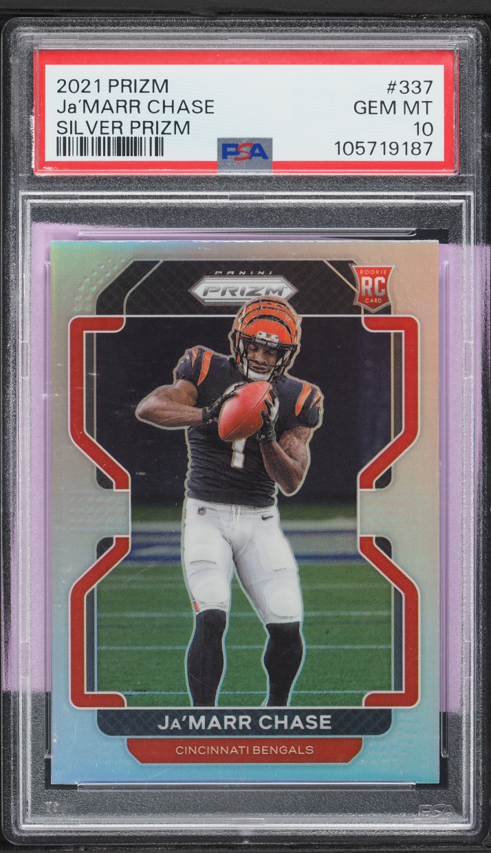 2021 Panini Prizm Silver Ja’Marr Chase ROOKIE #337 PSA 10 GEM MINT