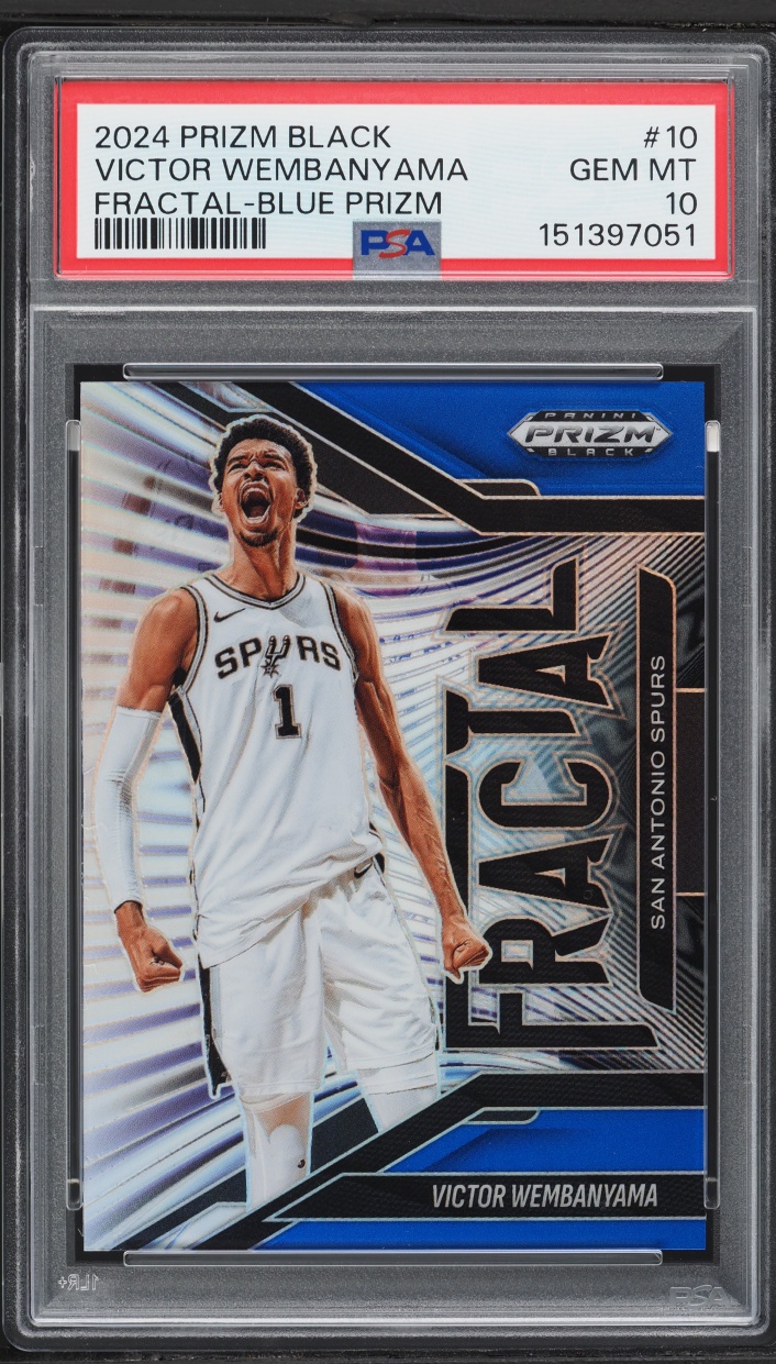 2024 Panini Prizm Black Fractal Blue Victor Wembanyama /199 #10 PSA 10 GEM MINT