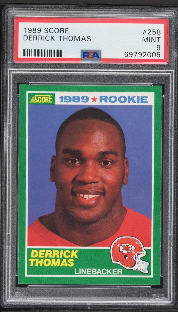 1989 Score Football Derrick Thomas ROOKIE #258 PSA 9 MINT