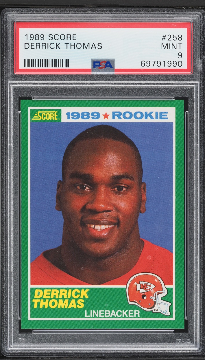 1989 Score Football Derrick Thomas ROOKIE #258 PSA 9 MINT
