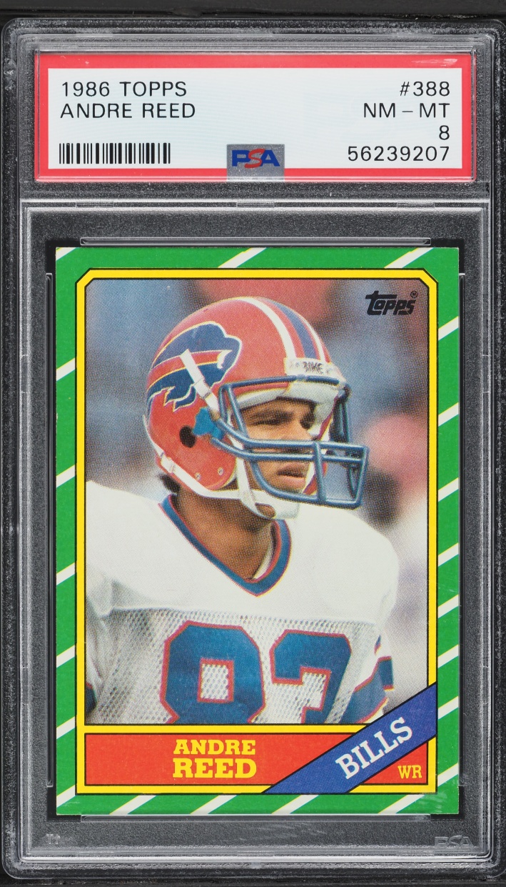 1986 Topps Football Andre Reed ROOKIE #388 PSA 8 NM-MT