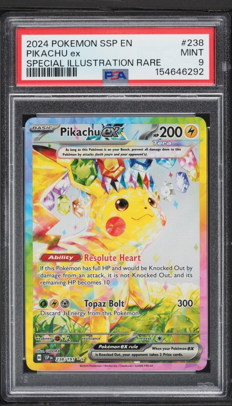 2024 Pokemon SV Surging Sparks Full Art Pikachu EX #219 PSA 10 GEM