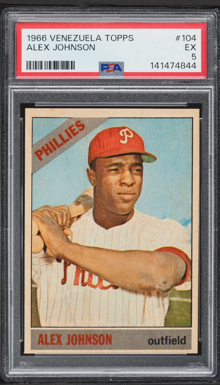 1966 Venezuela Topps Alex Johnson #104 PSA 5 EX