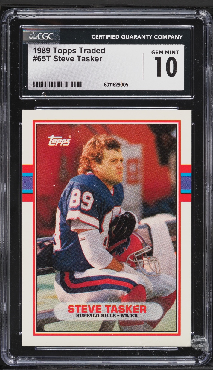 1989 Topps Traded Steve Tasker ROOKIE #65T CGC 10 GEM MINT
