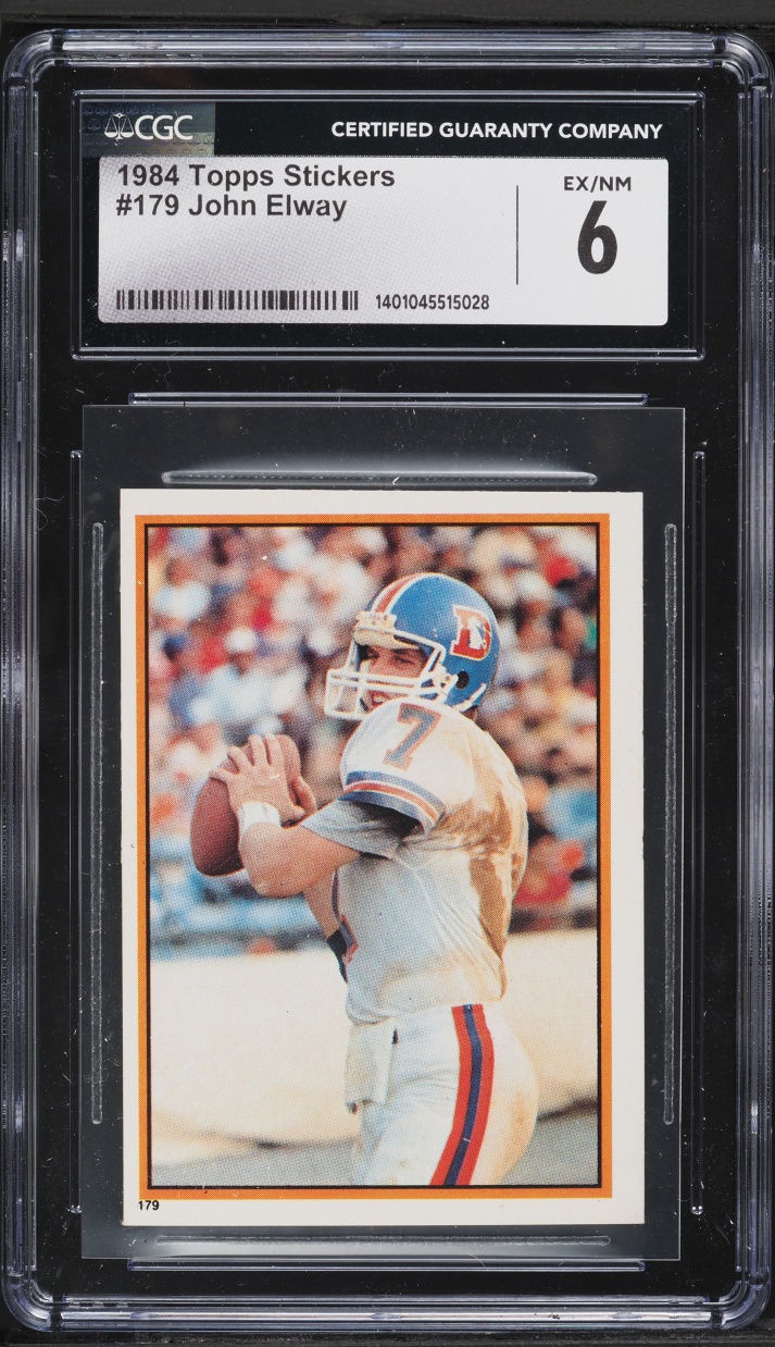 1984 Topps Stickers John Elway ROOKIE #179 CGC 6 EXMT