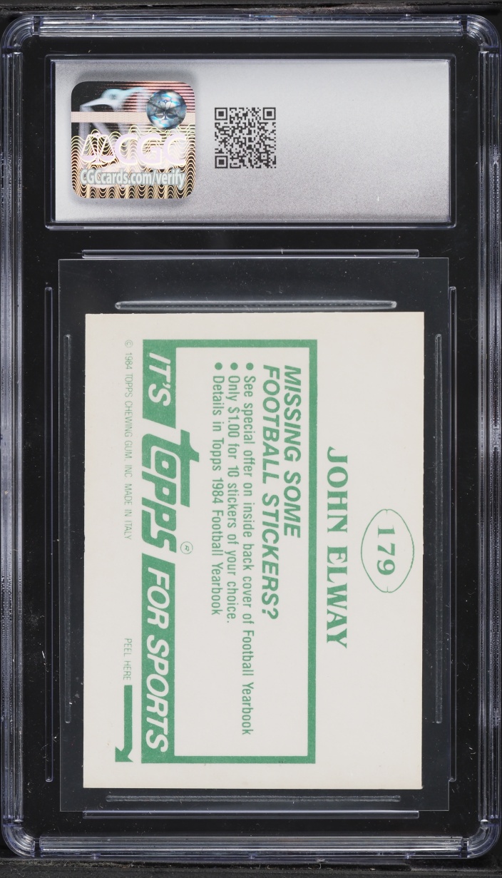 1984 Topps Stickers John Elway ROOKIE #179 CGC 6 EXMT