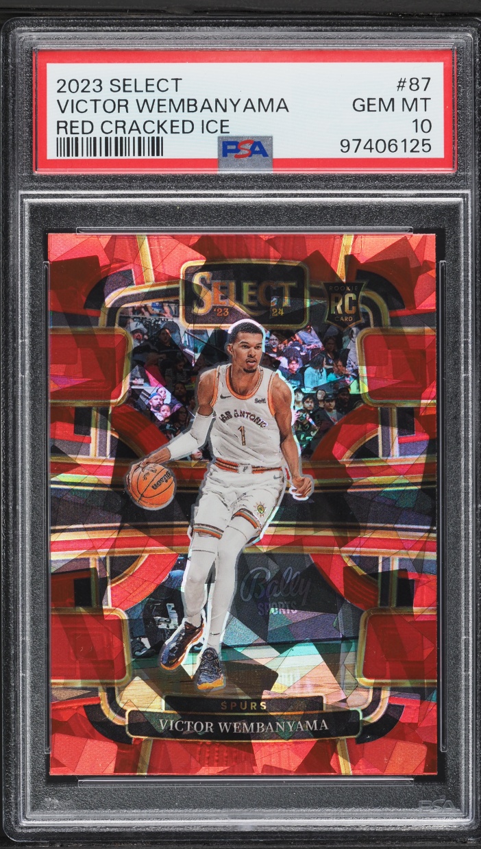2023 Select Concourse Red Cracked Ice Prizm Victor Wembanyama ROOKIE #87 PSA 10 GEM MINT