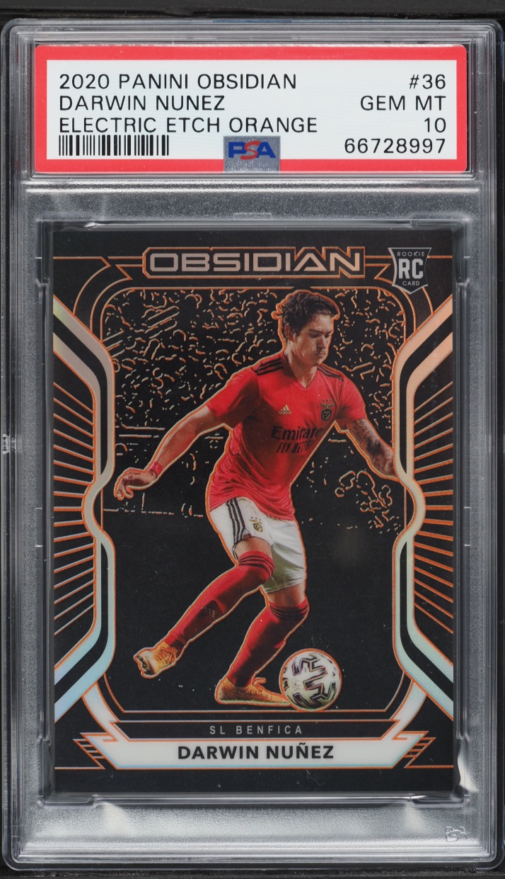 2020 Panini Obsidian Electric Etch Orange Darwin Nunez ROOKIE /50 #36 PSA 10 GEM MINT