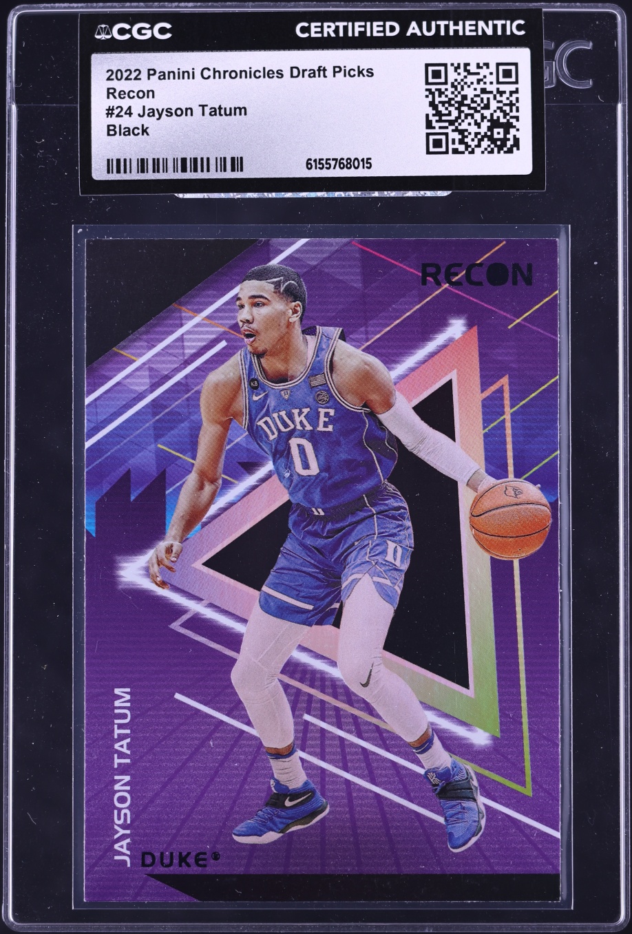 2022 Panini Chronicles Draft Picks Recon Black Jayson Tatum #24 CGC AUTH