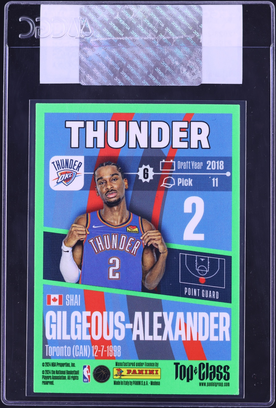 2023 Panini Top Class Shai Gilgeous-Alexander #108 CGC AUTH