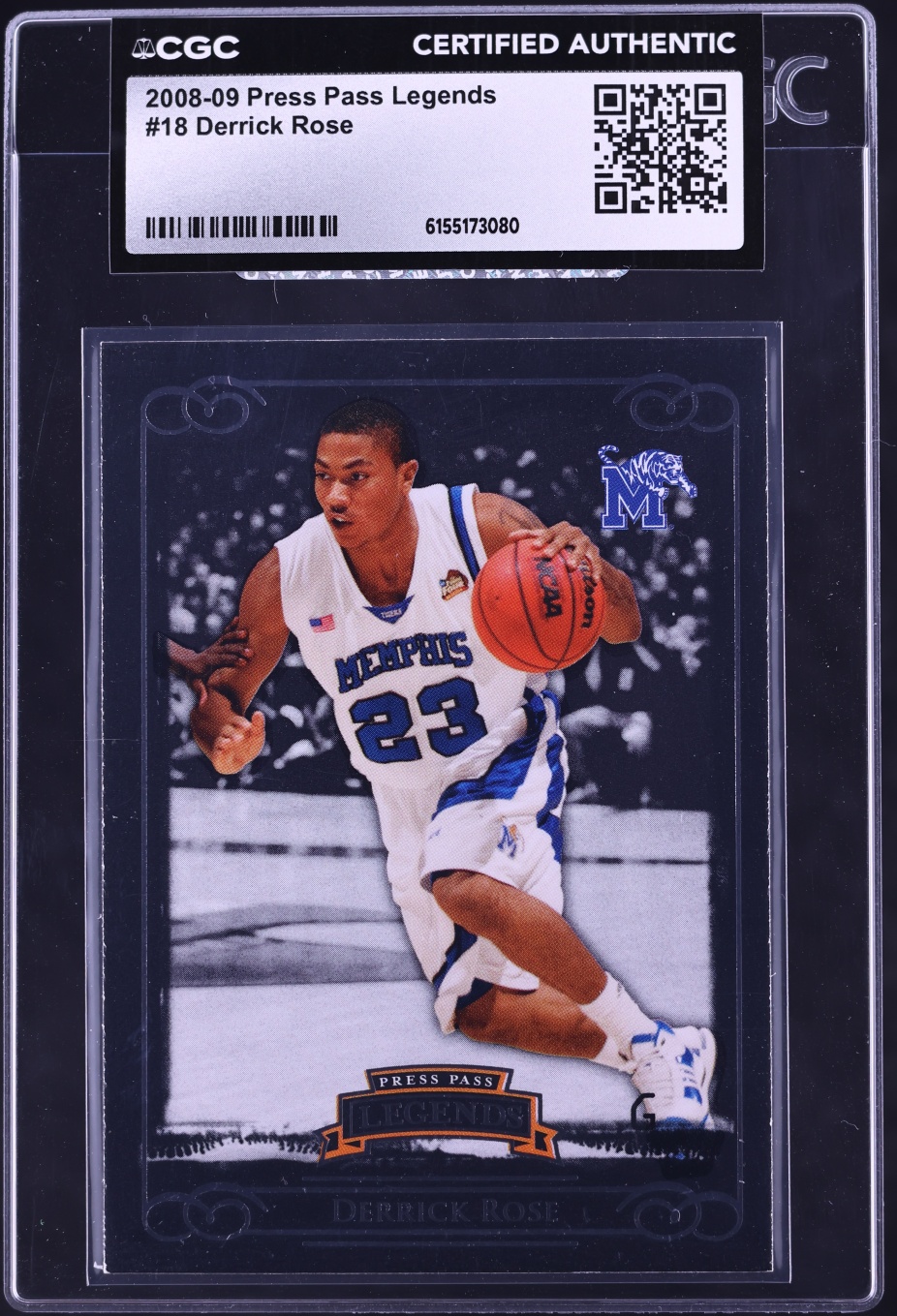 2008 Press Pass Legends Derrick Rose #18 CGC AUTH