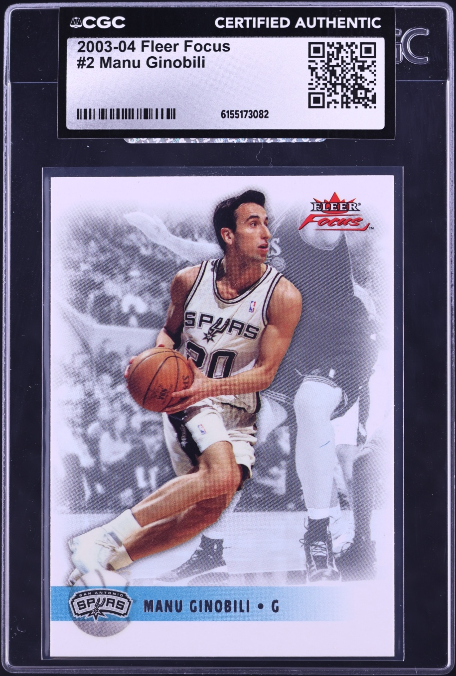 2003 Fleer Focus Manu Ginobili #2 CGC AUTH