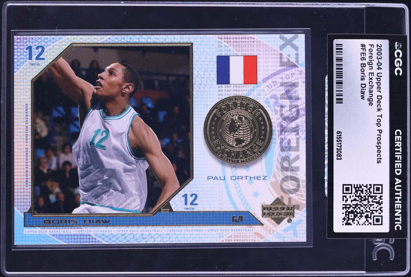 2003 Upper Deck Top Prospects Foreign Exchange Boris Diaw #FE6 CGC AUTH