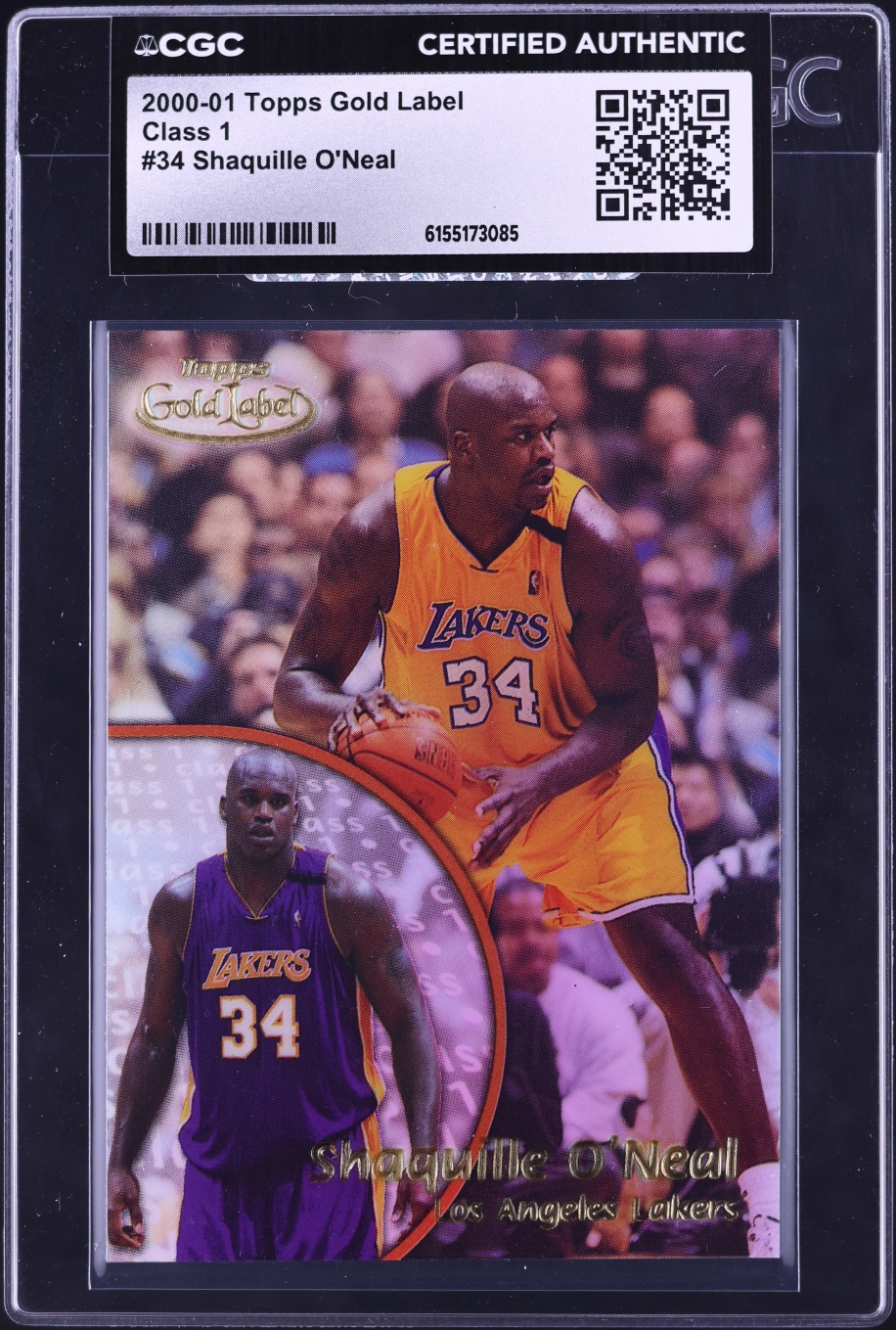 2000 Topps Gold Label Class 1 Shaquille O'Neal #34 CGC AUTH