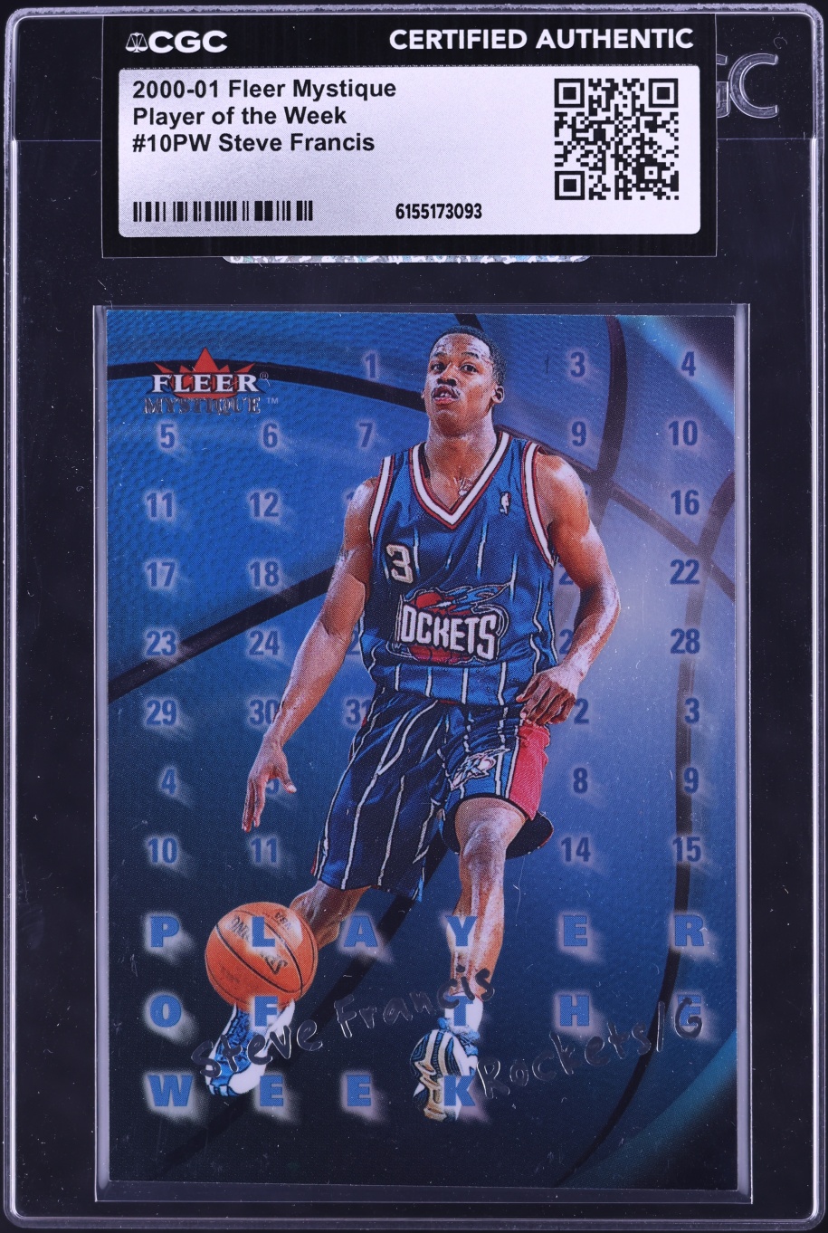 2000 Fleer Mystique Player Of The Week Steve Francis #10PW CGC AUTH