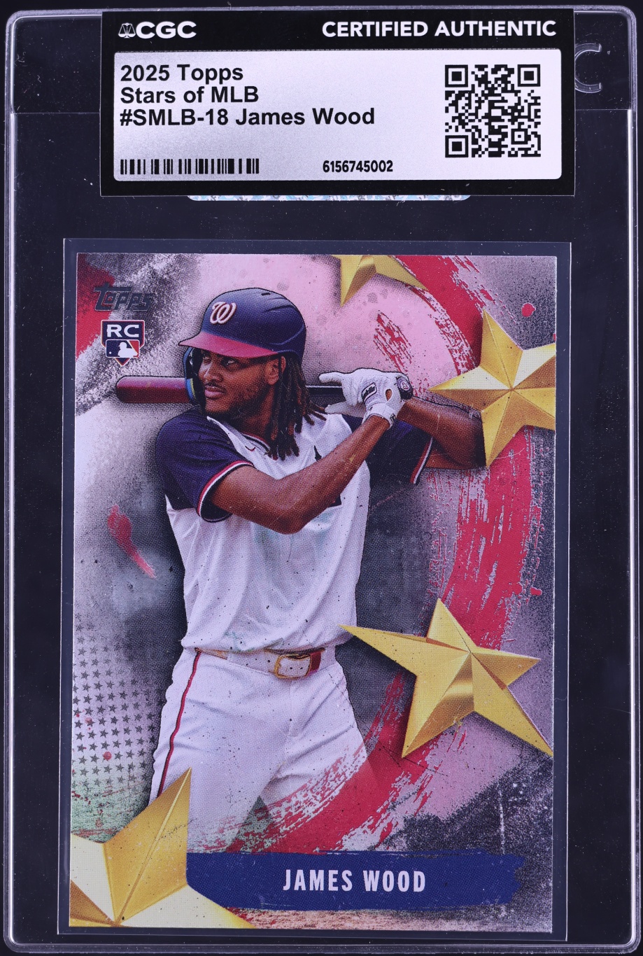 2025 Topps Stars Of MLB James Wood ROOKIE #SMLB-18 CGC AUTH
