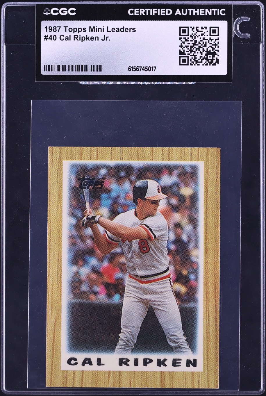 1987 Topps Mini Leaders Cal Ripken Jr. #40 CGC AUTH