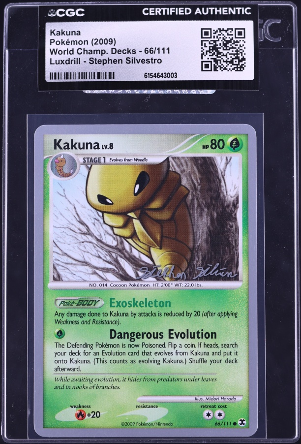 2009 Pokemon World Championship Decks Luxdrill Stephen Silvestro Kakuna #66 CGC AUTH