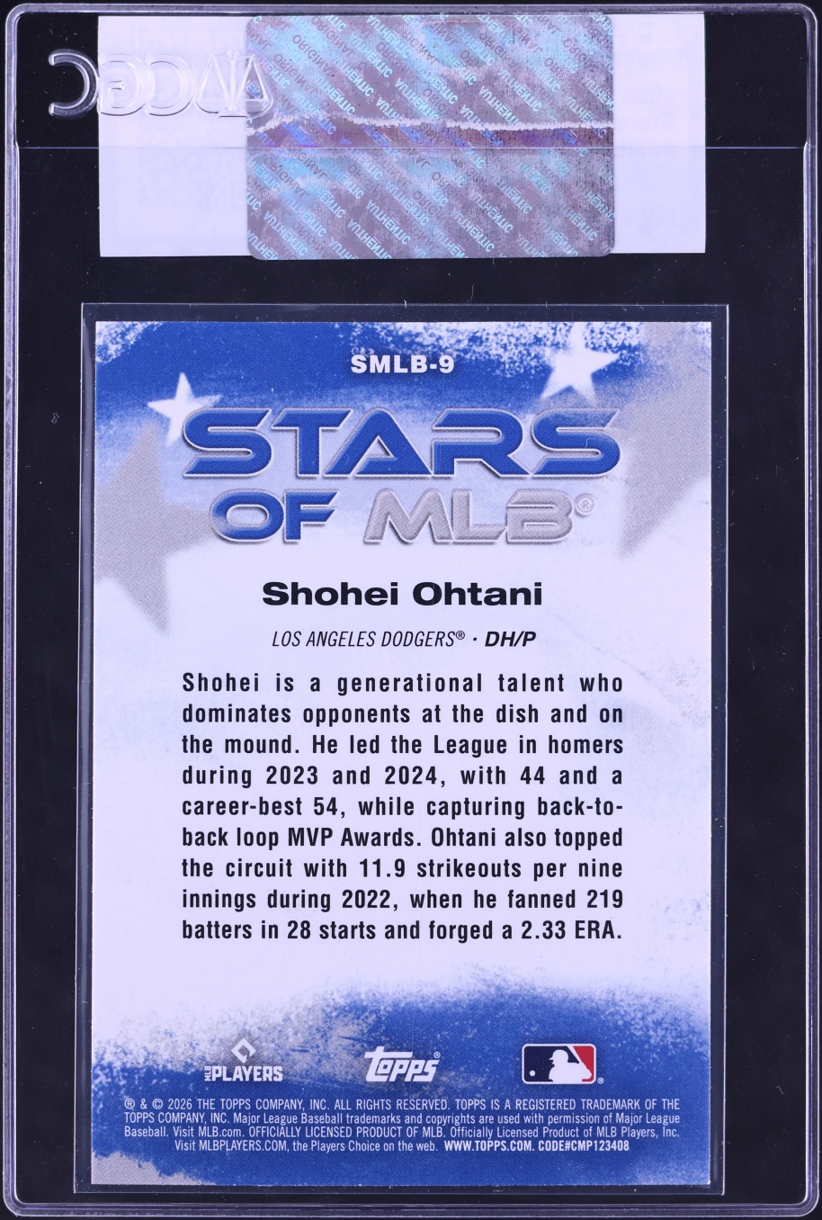 2026 Topps Stars Of MLB Shohei Ohtani #SMLB-9 CGC AUTH