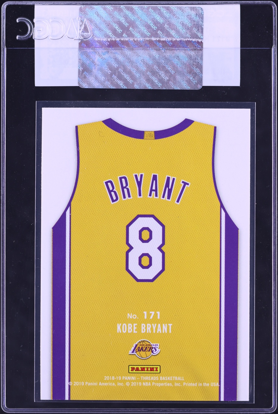 2018 Panini Threads Kobe Bryant #171 CGC AUTH