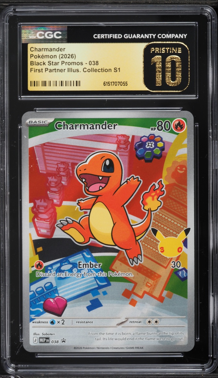 2026 Pokemon Mega Evolution Promo First Partner Illustration Charmander #38 CGC 10 PRISTINE