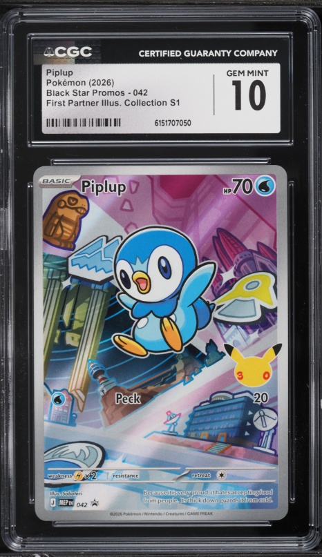 2025 Pokemon Mega Phantasmal Flames IR Piplup #98 CGC 10 GEM MINT