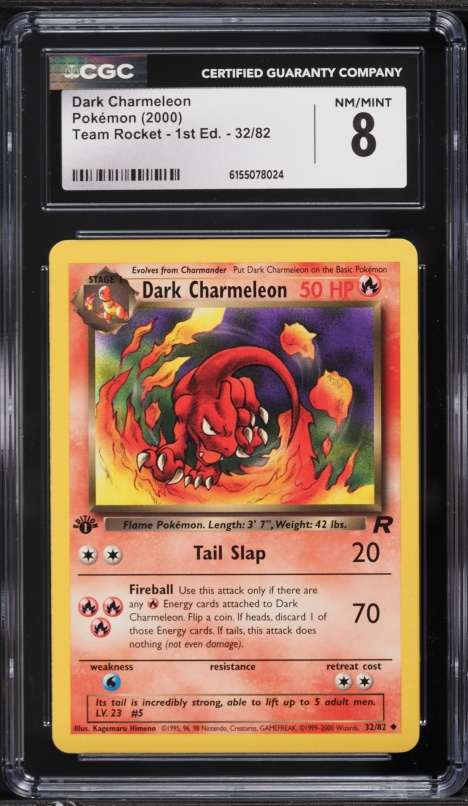 2000 Pokemon Team Rocket 1st Edition Dark Charmeleon #32 CGC 8 NM-MT