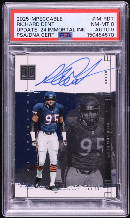 2025 Panini Impeccable Update Immortal Ink Richard Dent AUTO DNA 9 /75 #IM-RDT PSA 8 NM-MT