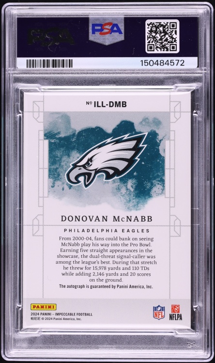2025 Panini Impeccable Update Illustrious Ink Donovan McNabb AUTO DNA 10 /75 #ILL-DMB PSA 9