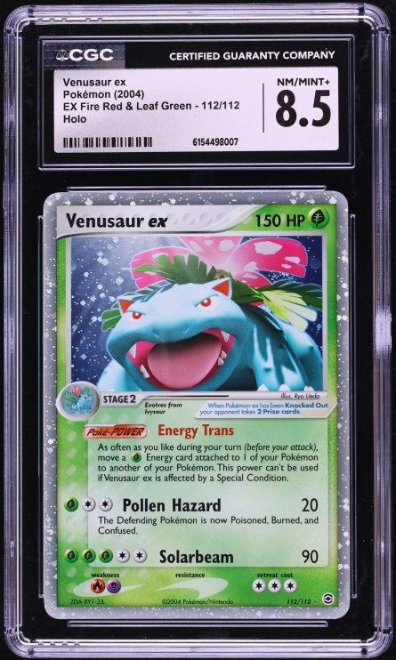 2004 Pokemon EX Fire Red & Leaf Green Holo Venusaur ex #112 CGC 8.5 NM-MT+
