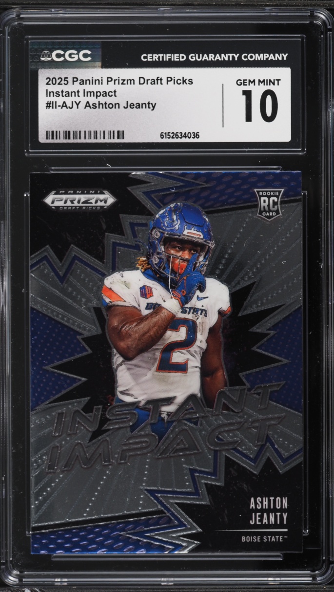 2025 Panini Prizm Draft Picks Instant Impact Ashton Jeanty ROOKIE #II-AJY CGC 10 GEM MINT