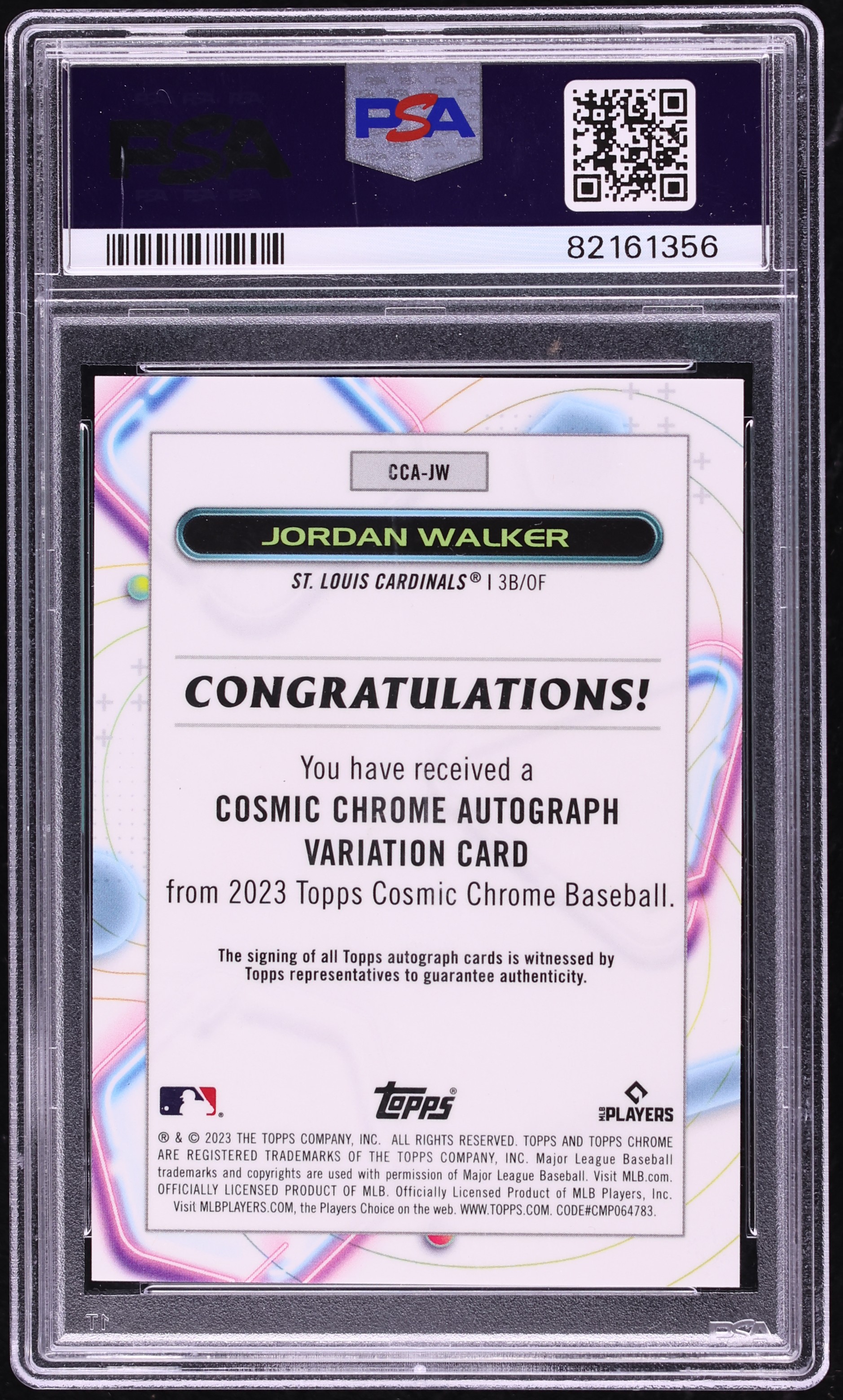 2023 Topps Chrome Cosmic Gold Interstellar Refractor Jordan Walker 