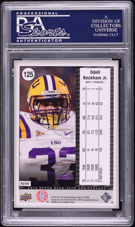 2014 Upper Deck 25th Anniversary Silver Celebration Odell Beckham Jr. ROOKIE #125 PSA 10 GEM