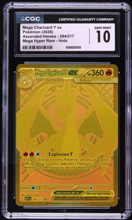 2026 Pokemon Mega Evolution Ascended Heroes MHR Mega Charizard Y ex #294 CGC 10 GEM MINT